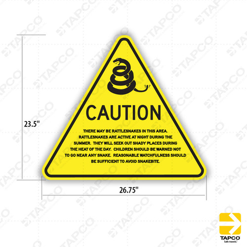 S26 (CA) RATTLESNAKES CAUTION Sign