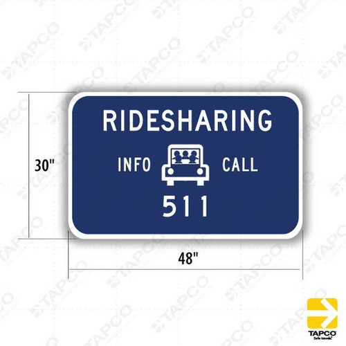 SG19 (CA) RIDESHARING INFO Sign