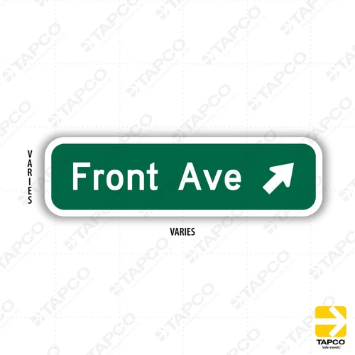 D1-1d Circular Intersection Exit Destination Guide 1 LINE (arrow symbol) Sign