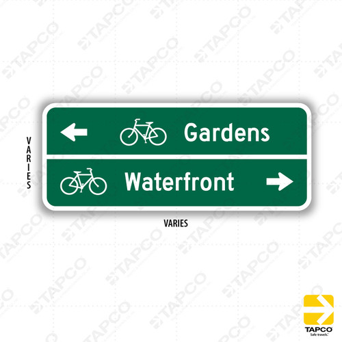 D1-2b Bicycle Destination Guide (bicycle symbol) 2 LINES Sign