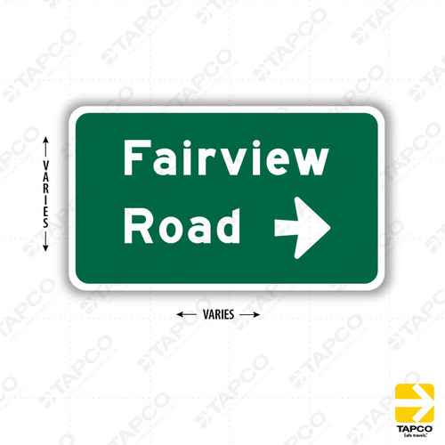 G8-22 (CA) STREET NAME - 2 LINES (arrow symbol) Sign