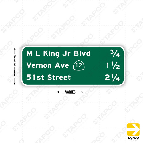 G23-3 (CA) Interchange Sequence (specify) 3 LINES including Middle Shield Sign