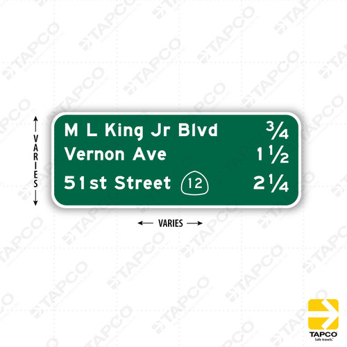 G23-4 (CA) Interchange Sequence (specify) 3 LINES including Lower Shield Sign