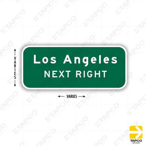 G86-1 (CA) (specify) NEXT RIGHT sign