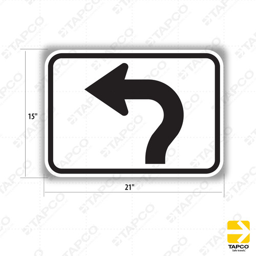 M5-3 Advance Turn Arrow (Left) Sign