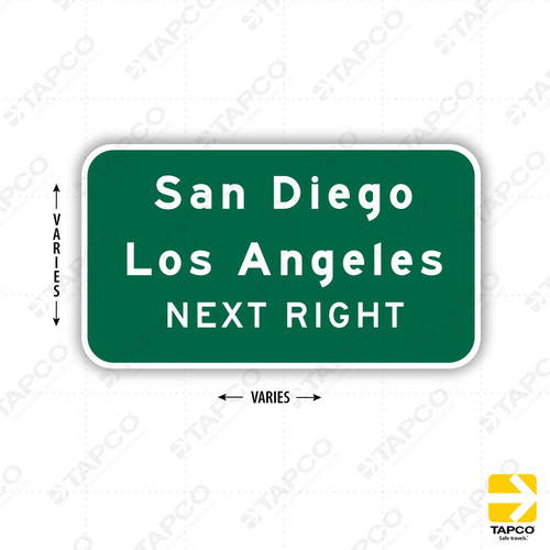 G86-5 (CA) Supplemental Destination  3 Lines Sign