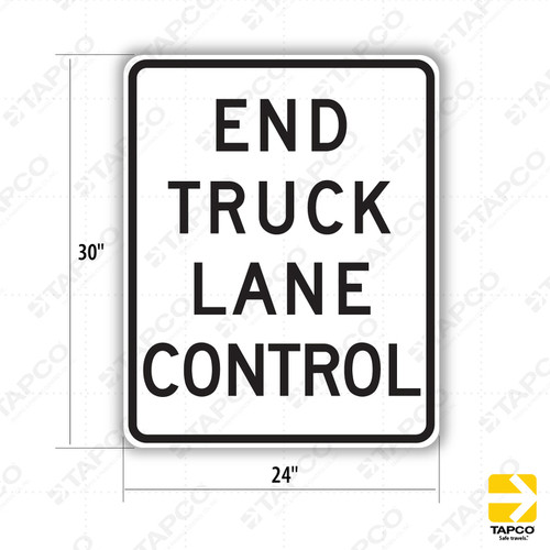 R53E (CA) END TRUCK LANE CONTROL Sign