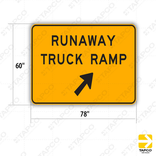 W30A (CA) RUNAWAY TRUCK RAMP (arrow symbol) Sign