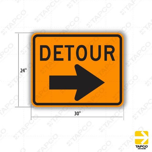 M4-9 DETOUR (Right Arrow) Sign