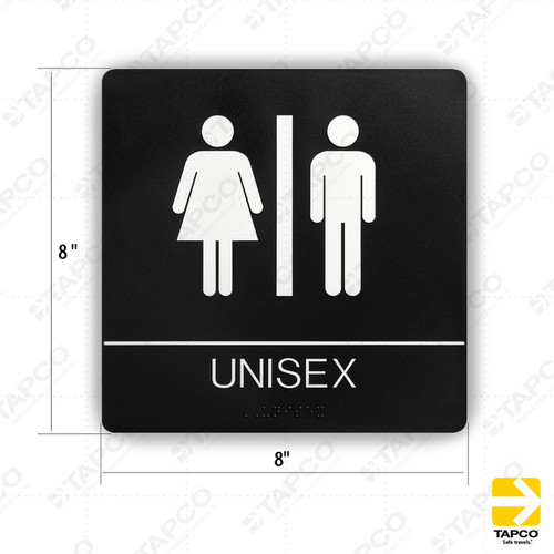 Unisex ADA Braille Restroom Sign