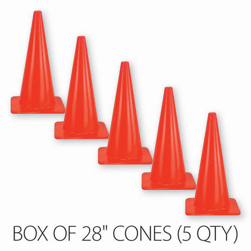 28" Unsheeted PVC Cone, Box of 5