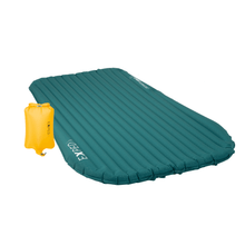 side view of Exped Duo 5R Sleeping mat with pump bag