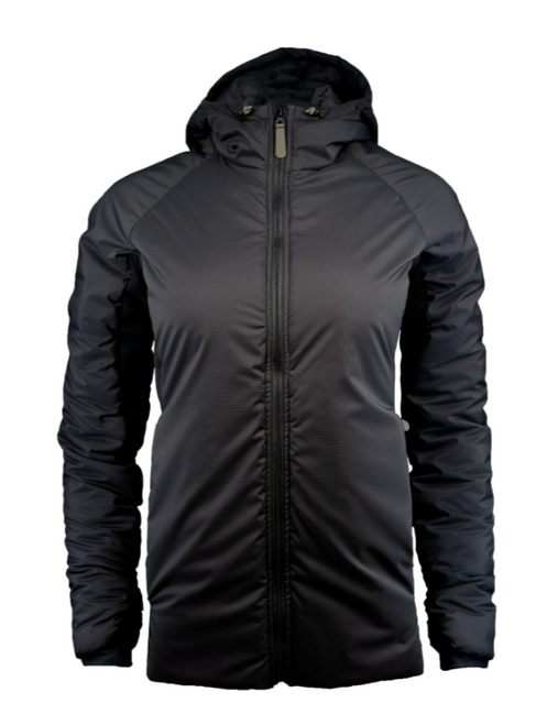 [OVERSTOCK] Women's Outcast Jacket - Hood -Medium - Black 30D/Ranger Green 20DU (294508)