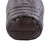 bottom view of a sewn closed foot box from a charcoal shell lightweight down sleeping bag quilt with a yellow interior