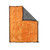 an orange and charcoal minion that is open flat with one corner of it folded in.