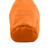 bottom view of a sewn-closed foot box from a burnt orange shell light weight synthetic sleeping bag quilt with a black interior 