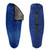 slightly opened up front and back view of Navy shell lightweight synthetic sleeping bag quilt with a Charcoal interior