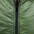close view of a warm, front zipper, from a men's forest shell lightweight, warm, wind protection, and, moisture resistant, insulated, jacket with charcoal liner