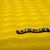 close up view of the supportive cushioning from the yellow quiet, supportive, comfortable, lightweight, packable, stable, protecting sleeping bag made with lightweight materials and polyester fabrics