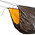 a close up of one side of the Revolt Apex custom quilt that is yellow and charcoal