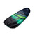 Revelation Apex Aurora quilt shown at an angle, twisted to display both the mint-teal interior liner and the navy exterior's green aurora borealis print, on a white background."