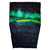 Flat lay of the Revelation Apex Aurora quilt, showing the full navy exterior print of a green and teal aurora borealis over mountains and a starry sky, on a white background.