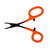 Side view of Saga Forceps featuring orange ergonomic finger loops and black stainless jaws