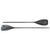 Saga two-piece carbon fiber kayak paddle separated into halves, showing the ferrule connection