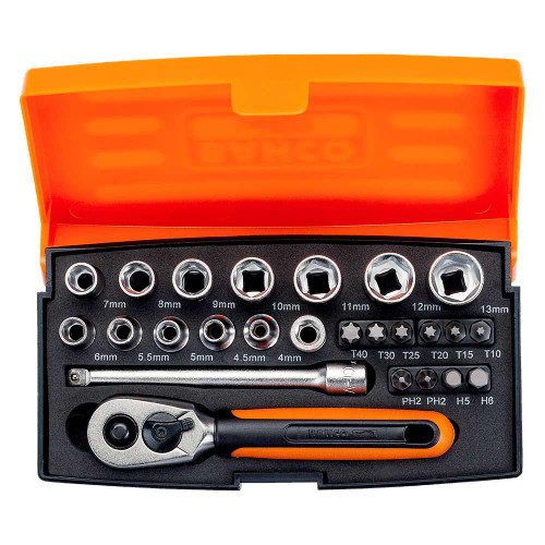 Bahco 25 Piece 1/4" Ratchet Set (SBSL25) Bahco 25 Piece 1/4" Ratchet Set (SBSL25)