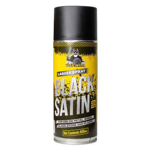 Satin Black Spray Paint 400ml Aerosol Wolfchester