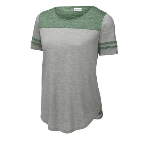 Ladies Tri-Blend Wicking Fan Tee-AiNGrp