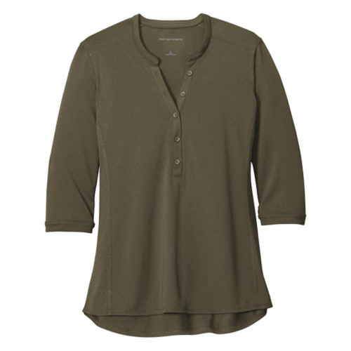 Embroidered Ladies UV Choice Pique Henley-AiNGrp