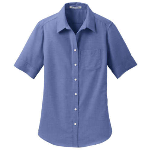 Ladies Short Sleeve SuperPro Oxford Shirt-AiNGroup