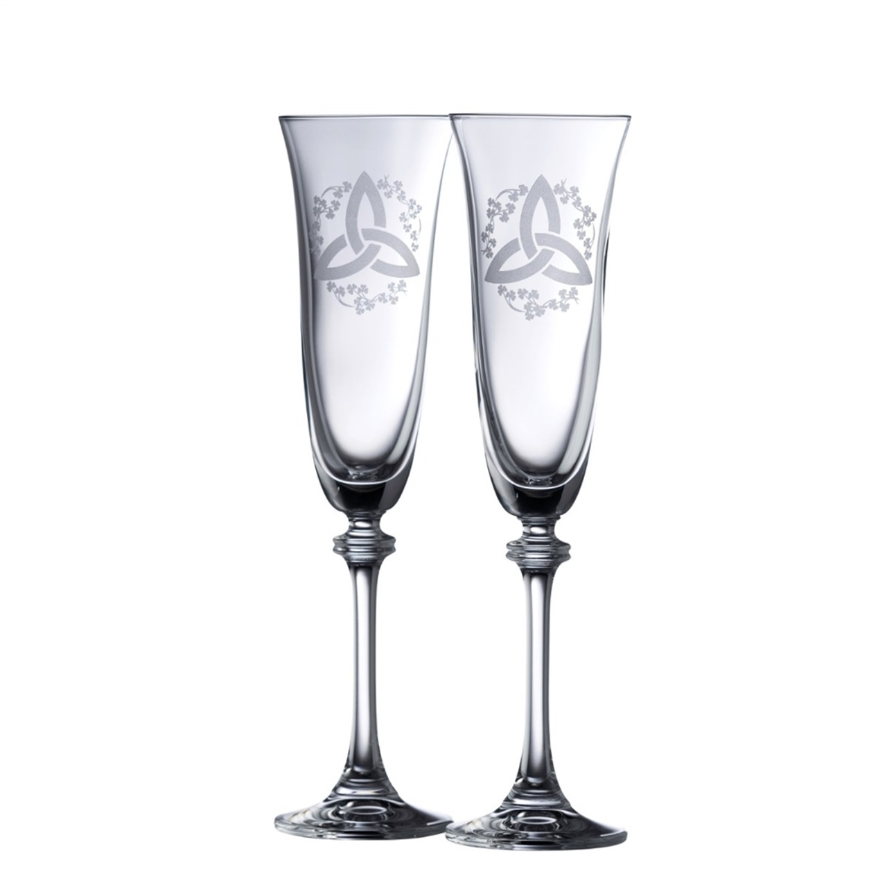 Galway Crystal Mystique Romance Flutes Pair