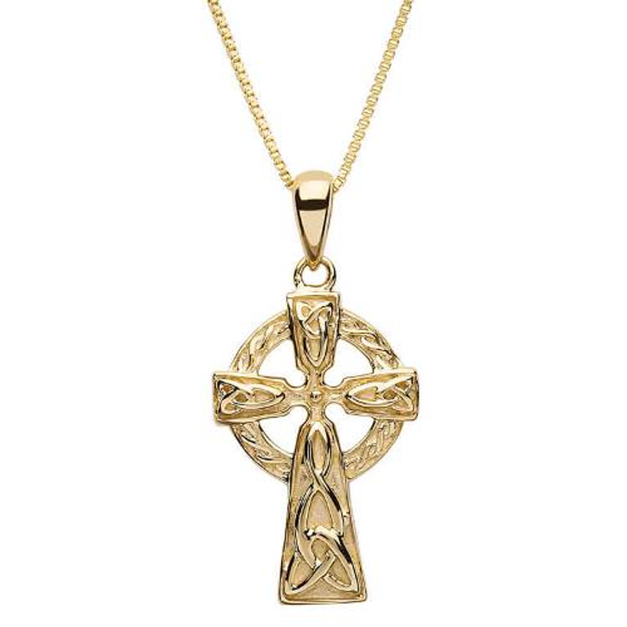 10K Yellow Gold Celtic Cross Pendant