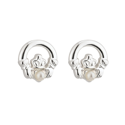 Children's Silver Plated Claddagh Stud Earrings