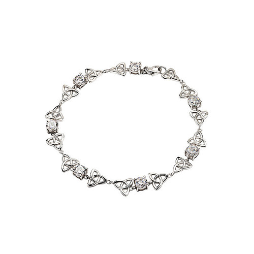 Sterling Silver CZ Trinity Bracelet