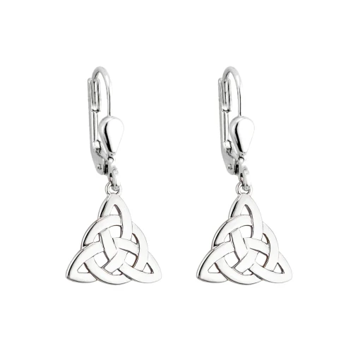 Silver Celtic Knot Drop Earrings
