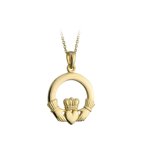 10K Gold Medium Claddagh Pendant
