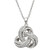 Sterling Silver Rounded Celtic Trinity Knot Pendant Embellished with Swarovski® White Crystals