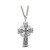 Sterling Silver Double-Sided Oxidized Celtic Cross Pendant with Steel Chain