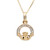 14K Yellow Gold Diamond Small Claddagh Pendant