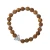 Rhodium Trinity Knot Brown Bead Bracelet