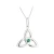 Silver Acara Green Crystal Trinity Knot Pendant
