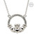 Sterling Silver Claddagh Pendant (Double Ring) Embellished with Swarovski® White Crystals