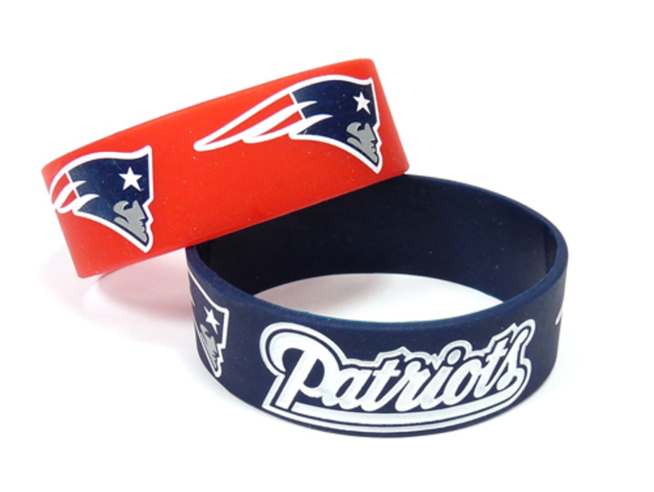 New England Patriots Bracelets 2 Pack Wide - Caseys Distributing