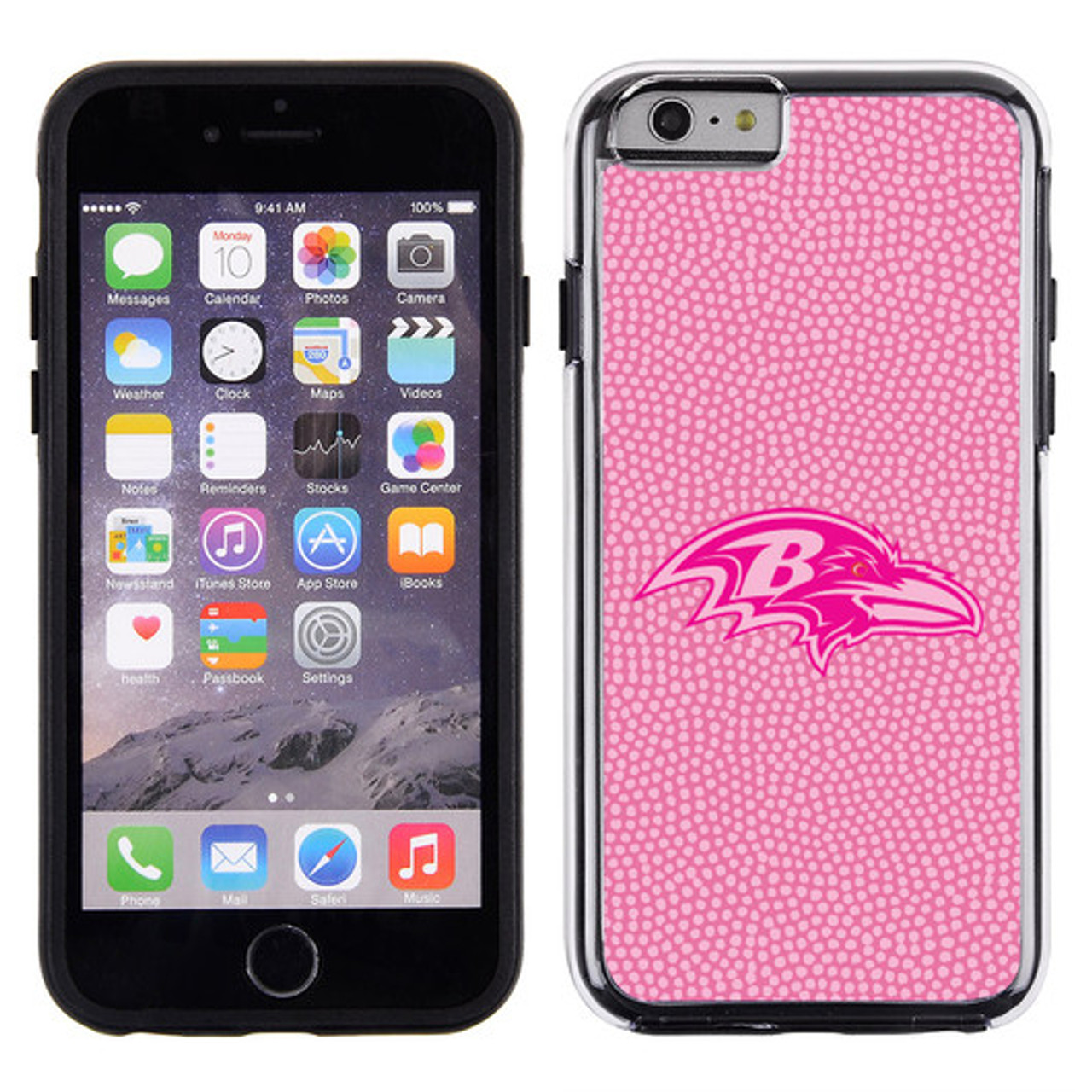 Baltimore Ravens Phone Case Pink Football Pebble Grain Feel iPhone 6 CO -  Caseys Distributing