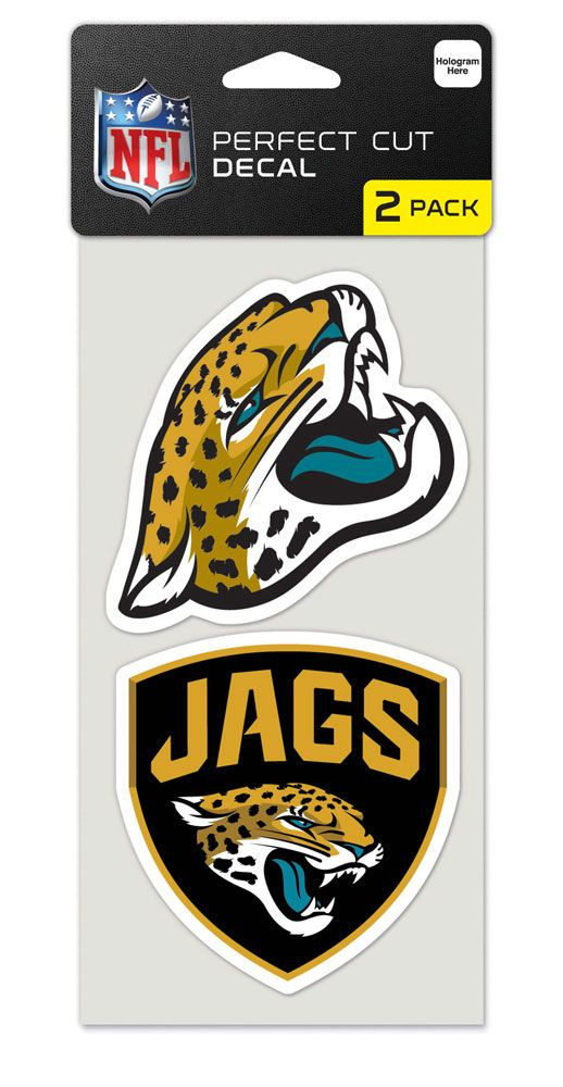 Jacksonville Jaguars Decal 4x4 Perfect Cut Set of 2 Caseys Distributing