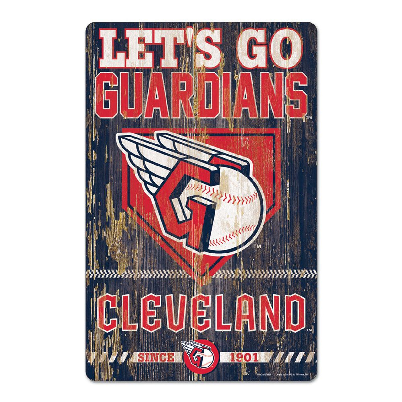 Cleveland Guardians Sign 11x17 Wood Slogan Design - Caseys Distributing