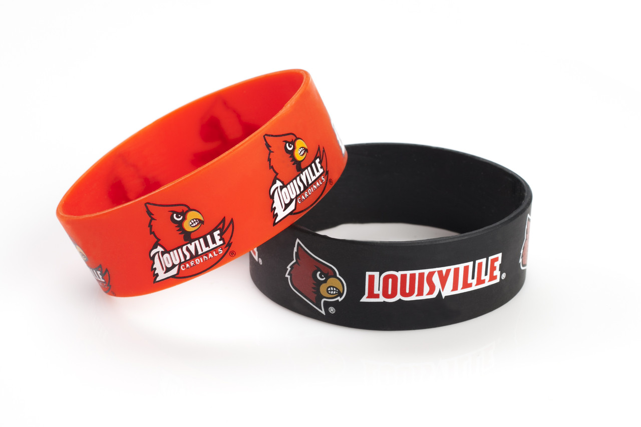 Louisville Cardinals Bracelets - 2 Pack Wide - Special Order